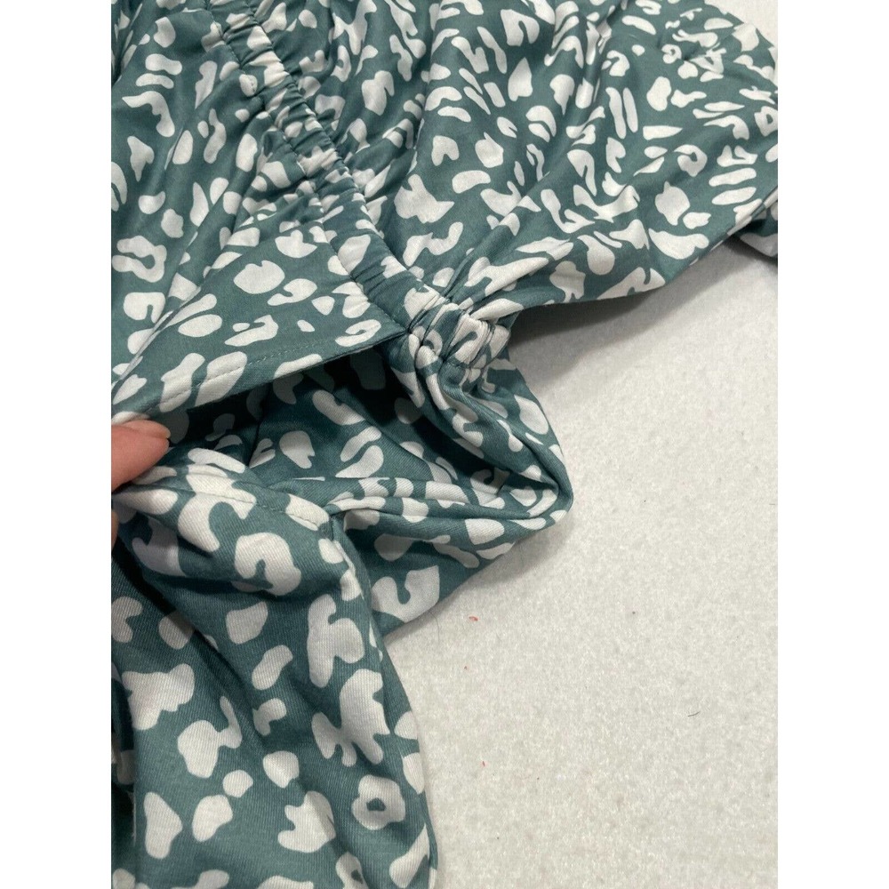 Tickled Teal Roxanne Dress Medium Cheetah Leopard Elastic Waist Short‎ Sleeve - Picture 12 of 12